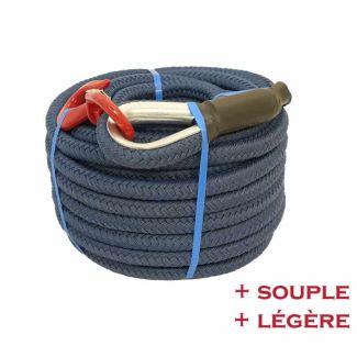 Corde à poulie drisse polypropylène texturé équipée d'un crochet émerillon à linguet de sécurité