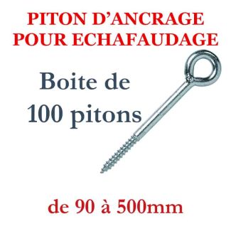 Boite de 100 pitons d'ancrage à anneau pour amarrage d'échafaudage