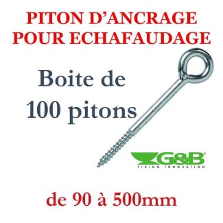 Boite de 100 pitons d'ancrage à anneau pour amarrage d'échafaudage