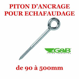 Piton d'ancrage à anneau pour amarrage d'échafaudage.