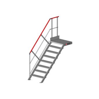 Escalier à palier inclinaison 45°- Largeur: 600mm