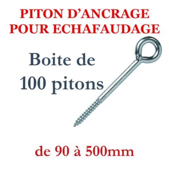 Boite de 100 pitons d'ancrage à anneau pour amarrage d'échafaudage