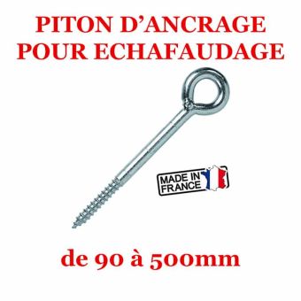 Piton d'ancrage à anneau pour amarrage d'échafaudage.