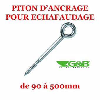 Piton d'ancrage à anneau pour amarrage d'échafaudage.