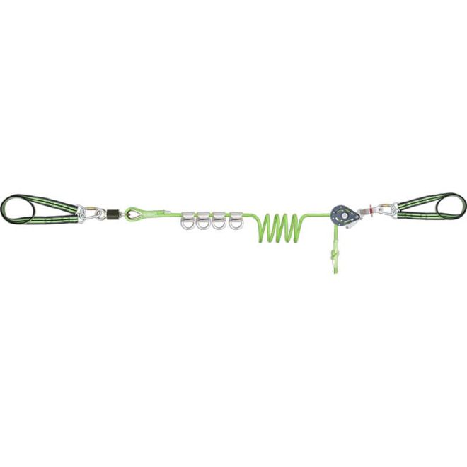 CROSS LINE 1 - Ligne de vie temporaire horizontale pour 4 utilisateurs, avec 4 navettes - KRATOS SAFETY